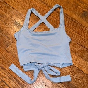 Crop baby blue tank top